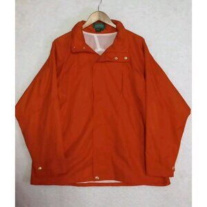 Lauren Ralph Lauren Womens Size 1X Orange Windbreaker Jacket Stowable Hood EUC